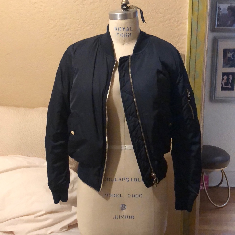 Navy Blue Bomber (Petite)